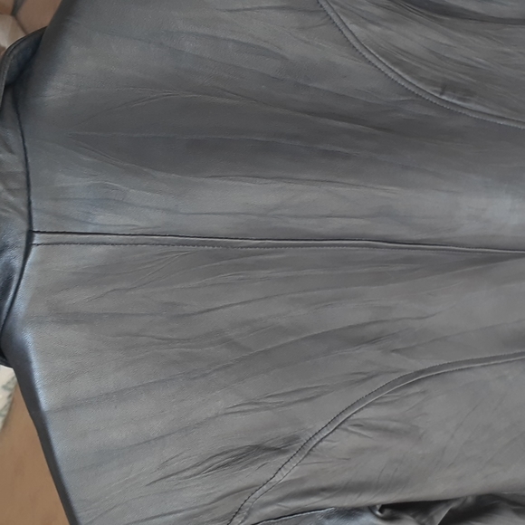 Womens Vintage Black Leather Jacket..brand- INC..size M...NEW - Picture 8 of 14